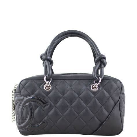 chanel quilted cambon mini bowler bag|CHANEL Calfskin Quilted Small Cambon Bowler Dark Brown .